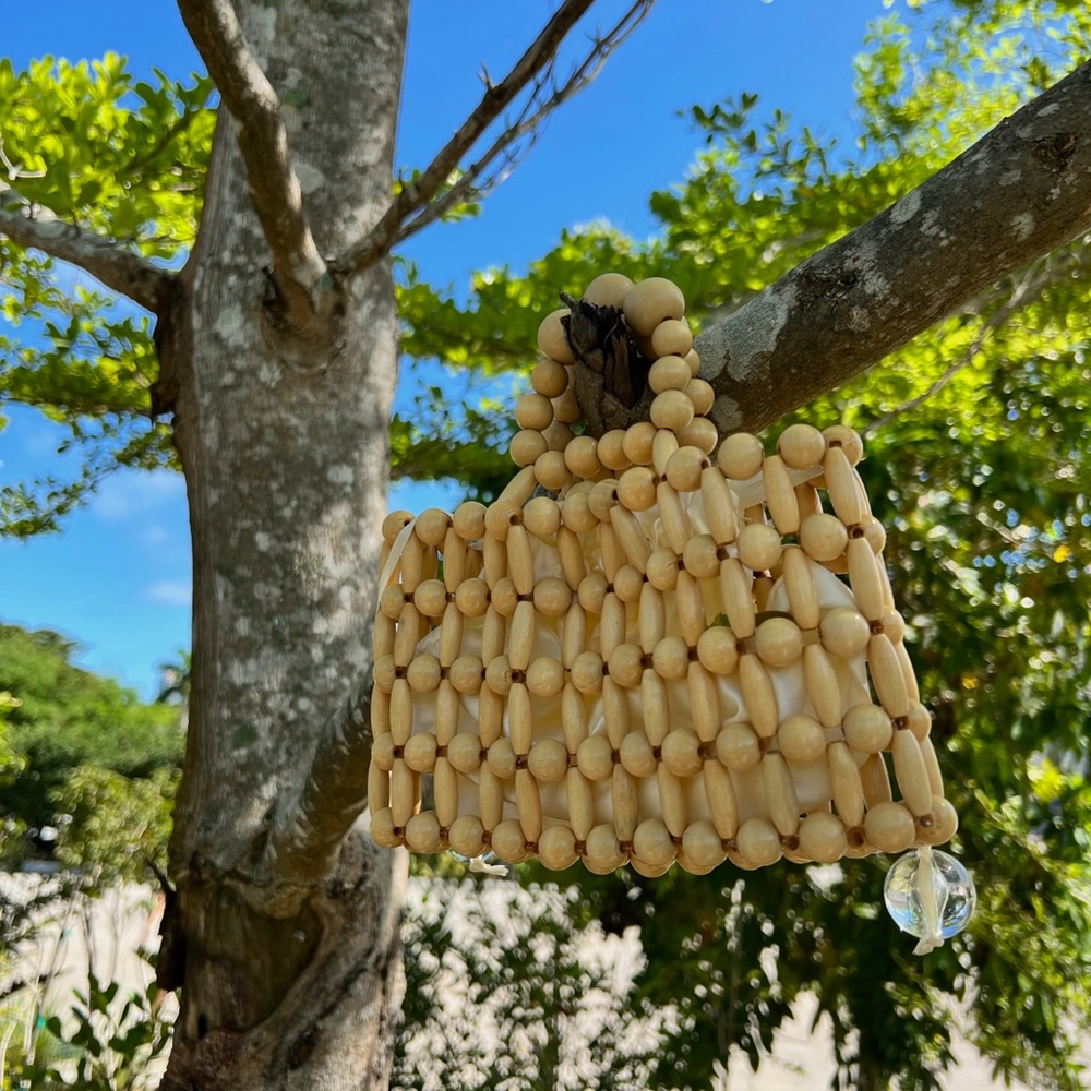 Mini Bamboo Bag with Dust Bag - Beige Wood